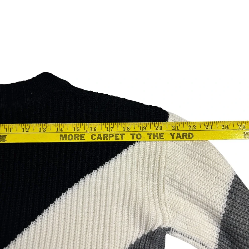 Chevron Knit Sweater Pullover Long Sleeve Color Block Winter‎ Warm Top Small